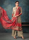 Amaira Satin Georgette Digital Print Embroidery and Stone Work Digital Printed Plazzo Suit Collection A 450 - A 454